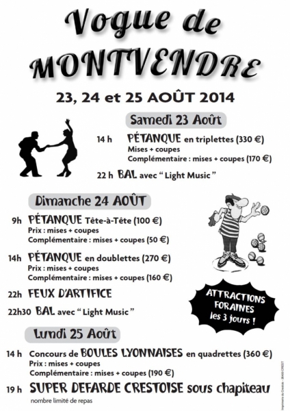 Vogue Montvendre Drôme Raye Fête 2014