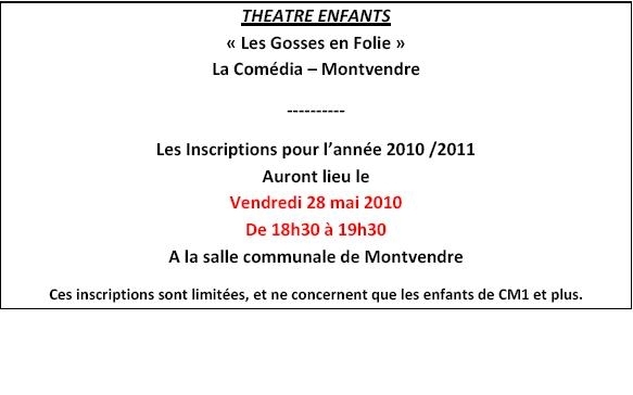 inscription thêatre enfant montvendre la comédia